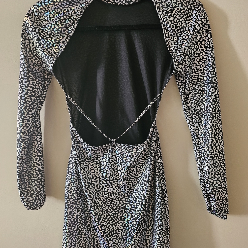 Shein Bae leopard print mock neck Bodycon dress